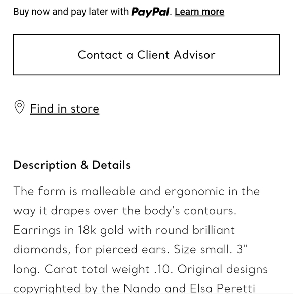 Tiffany earings, Elsa Peretti - Picture 7 of 8